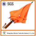 High Quality Products Orange Color Promotional Automatic Wooden Umbrella Big Size